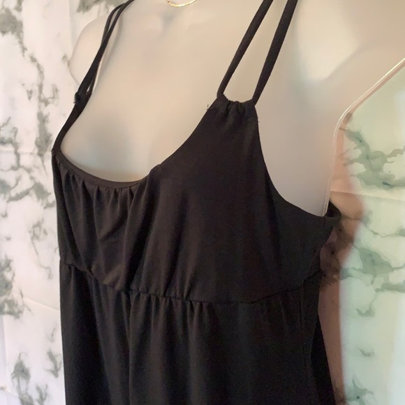 M Black Double Strap Simple Dress / Beach Cover - Picture 4 of 13